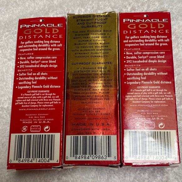 Pinnacle (9) Gold Distance Golf Balls. - Picture 2 of 3